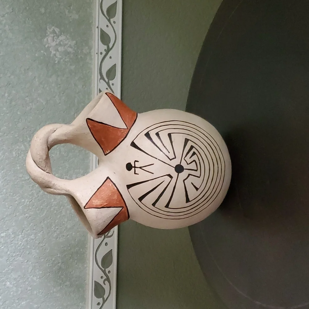 Hand coiled Rare 1970's Papago Native Indian Wedding Vase vintage - Picture 1 of 8